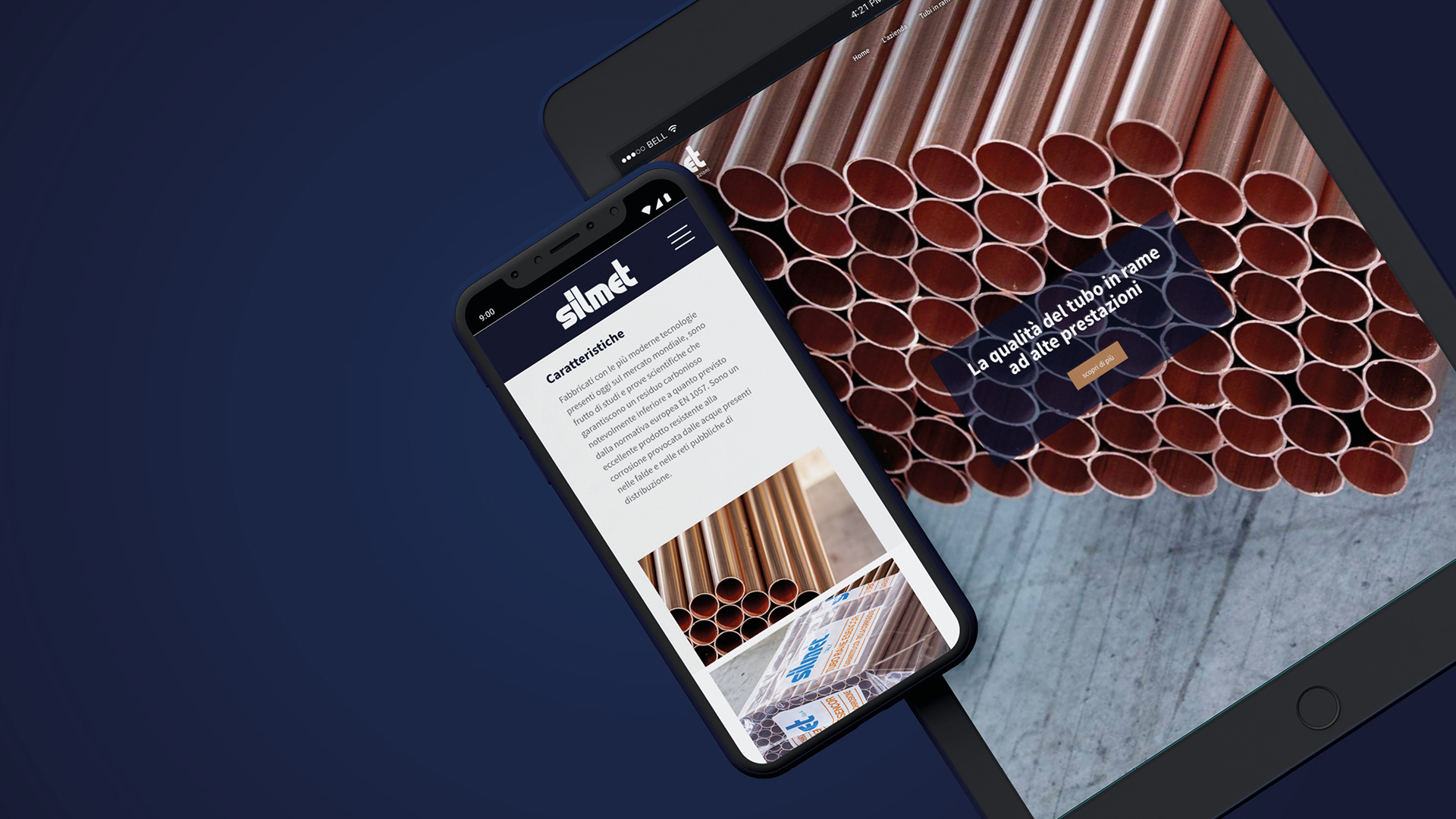 Silmet — sito web tablet e smartphone