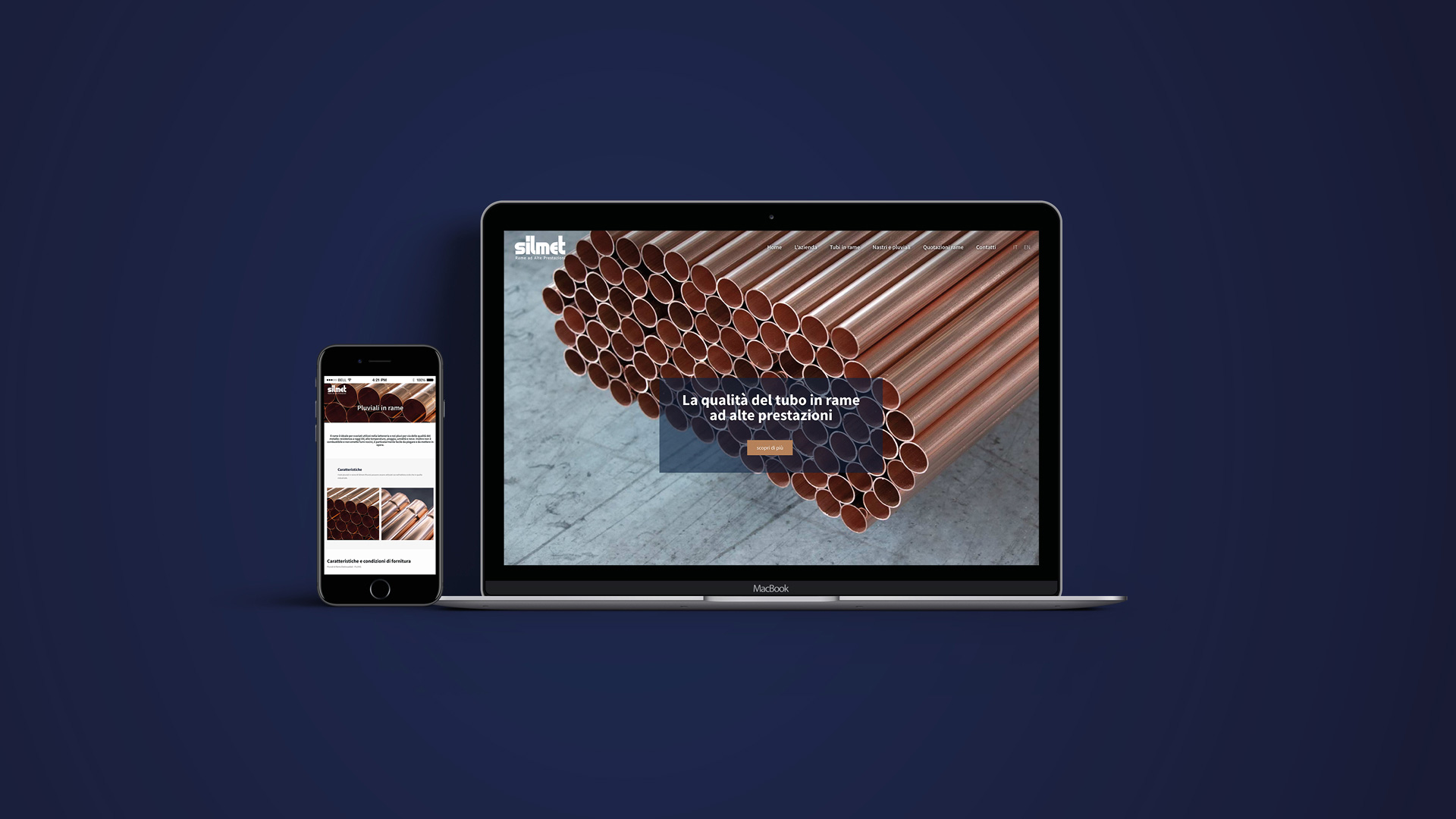 Silmet — sito web desktop e mobile