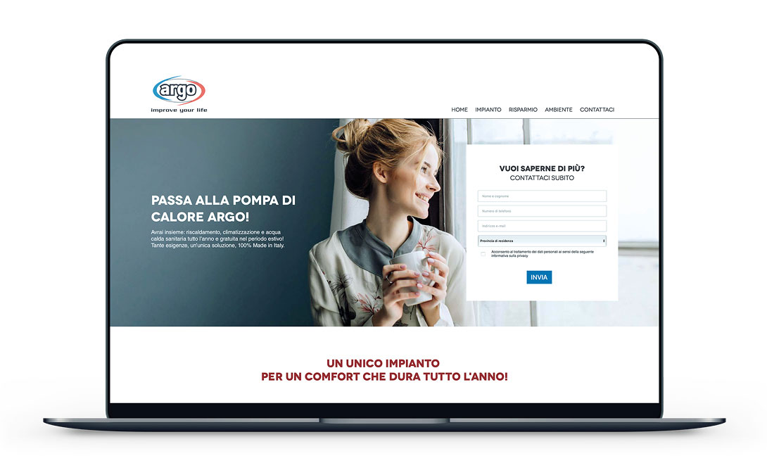 Campagna marketing Landing page Argo